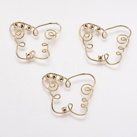 Brass Connectoe Rhinestone Settings LS-KK-F731-55G-1