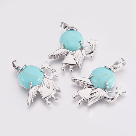 Synthetic Turquoise Pendants G-F573-A04-1