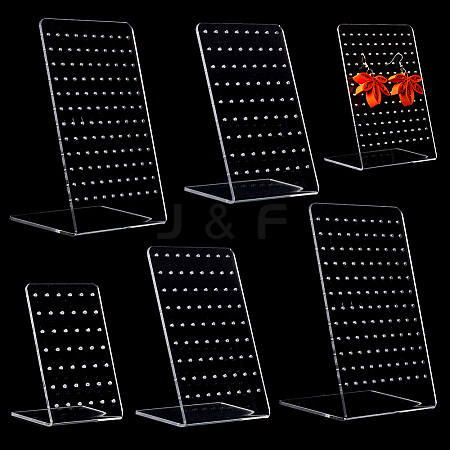 CRASPIRE 6Pcs 3 Styles Organic Glass Earring Slant Back Organizer Display Racks ODIS-CP0001-04-1