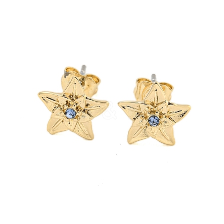 Brass Micro Pave Cubic Zirconia Ear Studs EJEW-P283-01G-12-1