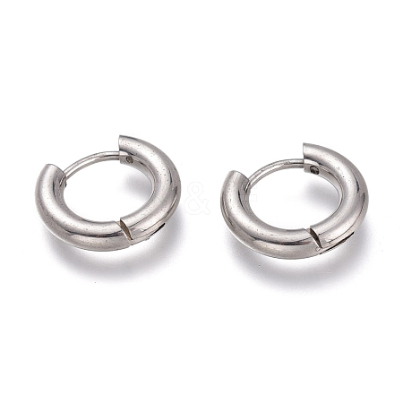 Tarnish Resistant 201 Stainless Steel Huggie Hoop Earrings EJEW-L256-05A-P-1