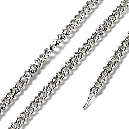 Rhodium Plated 925 Sterling Silver Faceted Curb Chains STER-F052-18P-1