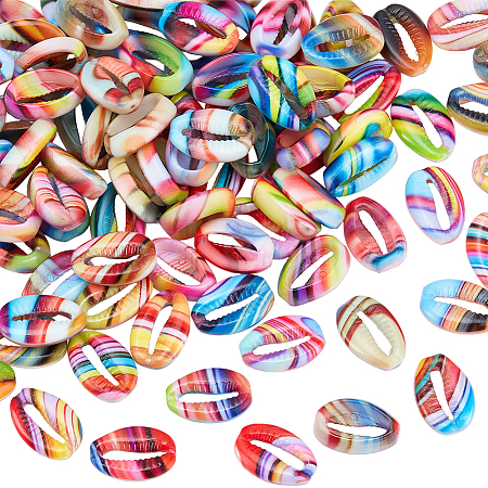 100Pcs Opaque Resin Enamel Beads RESI-SC0006-70-1