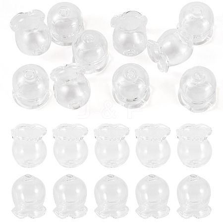 10Pcs Glass Bead Caps for Wind Chimes Making GLAA-BY0001-05B-1