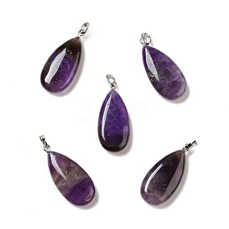 Natural Amethyst Pendants G-P474-01P-08-1