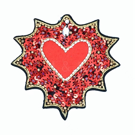 Heart Beading Sequin Rhinestone Costume Accessories WG45904-04-1