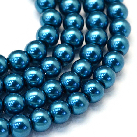 Baking Painted Glass Pearl Round Bead Strands X-HY-Q003-10mm-06-1