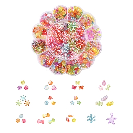 271Pcs 13 Style Transparent Acrylic Beads TACR-YW0001-26-1