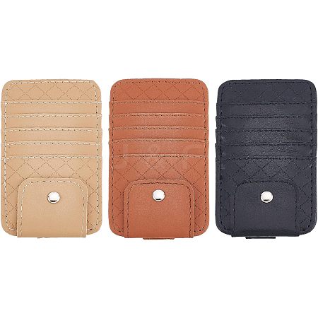 SUPERFINDINGS 3Pcs 3 Colors Imitation Leather Car Sun Visor Organizers AJEW-FH0002-74-1