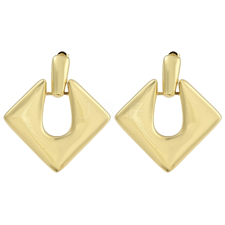 Brass Rhombus Stud Earrings EJEW-K293-01G-1