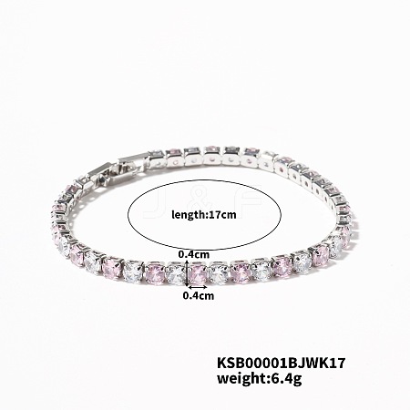 Brass Rhinestone Cup Chains Bracelet for Elegant Women with Subtle Luxury Feel SE6435-5-1
