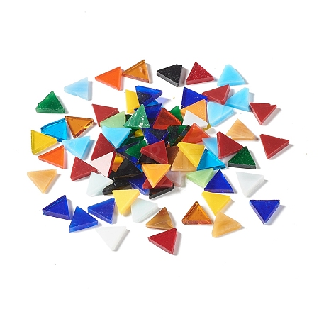 Triangle Mosaic Tiles Glass Cabochons X-DIY-P045-09-1