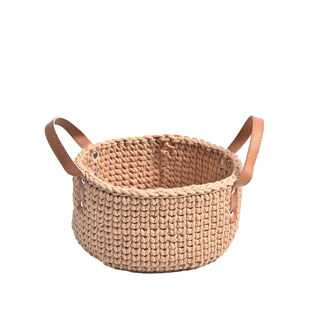 Handmade Woven Cotton Rope Storage Basket PW-WG49891-06-1