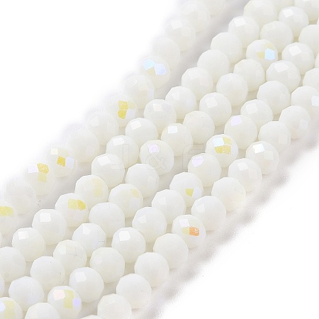 Electroplate Opaque Solid Color Glass Beads Strands EGLA-A044-P4mm-L01-1