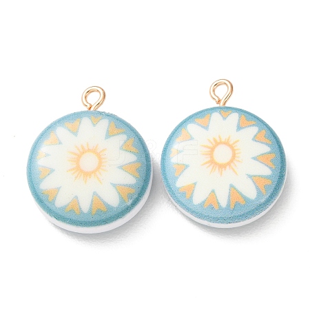 Printed Alloy with Acrylic Pendants AL-CBAE25B-03B-G-1