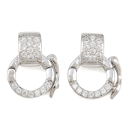 Brass Micro Pave Clear Cubic Zirconia Twister Clasp CU-CBA7BFE-04P-1