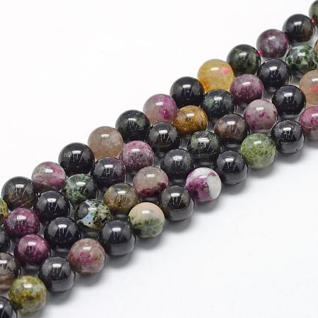 Natural Tourmaline Beads Strands G-R446-4mm-03-1