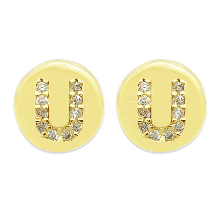 Brass Micro Pave Clear Cubic Zirconia Beads KK-T030-LA843-UX3-1