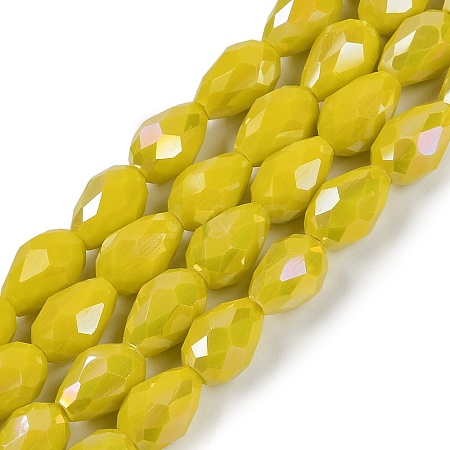 Opaque Solid Color Electroplate Glass Beads Strands EGLA-N013-P4mm-B06-1