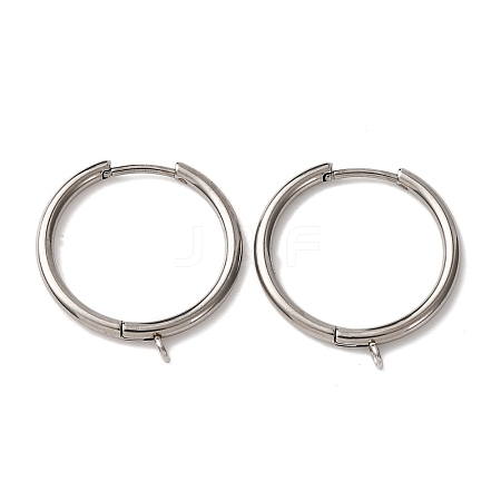 201 Stainless Steel Hoop Earring Findings STAS-D379-06A-P-1