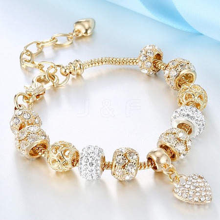Heart Alloy with Crystal Rhinestone Charm Bracelets FS-WG8E942-01-1
