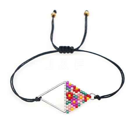 Rhombus Loom Pattern MIYUKI Seed Beads Bracelets for Women BJEW-C011-36A-1