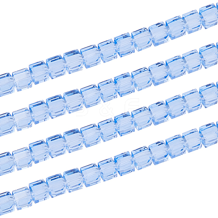 2 Strands Transparent Glass Beads Strands GLAA-HS0001-12C-1