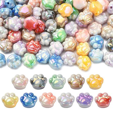 100Pcs UV Plating Acrylic Beads PACR-CJ0001-20-1