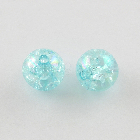 Bubblegum AB Color Transparent Crackle Acrylic Round Beads CACR-R011-20mm-05-1