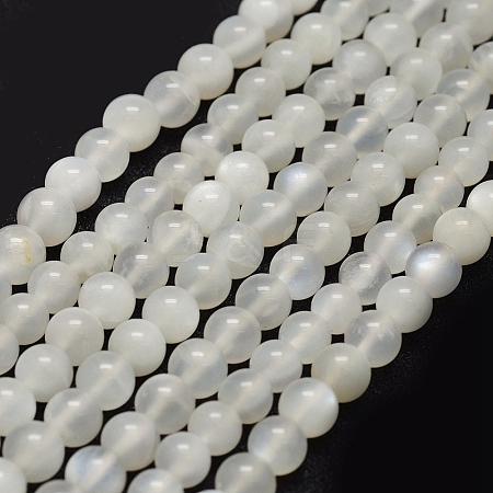 Natural White Moonstone Beads Strands G-P335-04-6mm-1