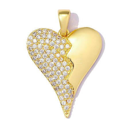 Brass Micro Pave Clear Cubic Zirconia Pendants CU-OY001-49G-1