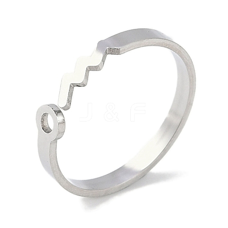 Non-Tarnish Constellations 304 Stainless Steel Open Cuff Ring for Women RJEW-L122-001P-02-1