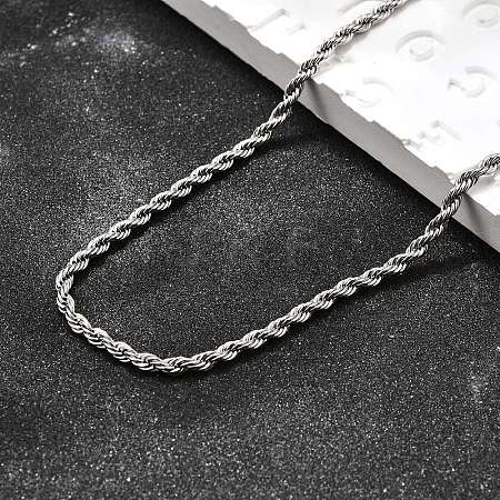 Tarnish Resistant 304 Stainless Steel Rope Chain Necklaces STAS-S029-01-1