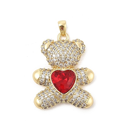Brass Micro Pave Cubic Zirconia Pendants KK-P300-03G-01-1