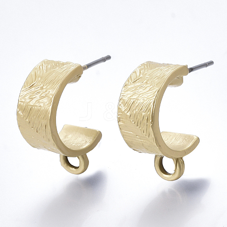 Smooth Surface Alloy Stud Earring Findings PALLOY-T064-19MG-1