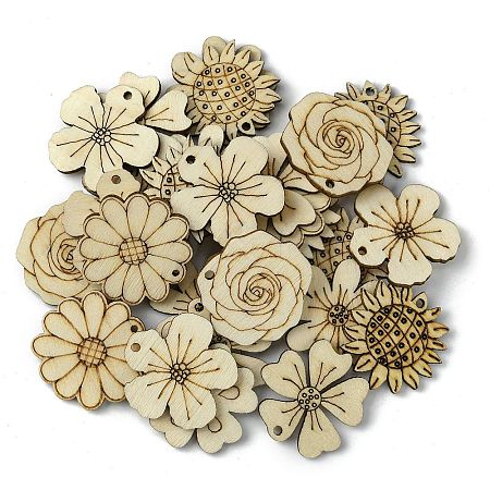 100 Pcs Wood Pendants X1-WOOD-G020-10-1