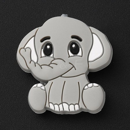 Elephant Silicone Beads SIL-WH0002-83B-1