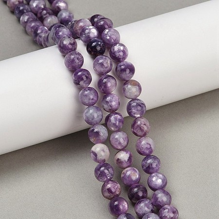 Natural Lepidolite Beads Strands G-U026-A06-8mm-1