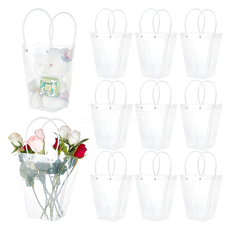 Valentine's Day Trapezoid PP Plastic Gift Bags ABAG-WH0040-10A-1