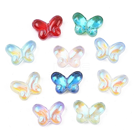 AB Color Plated Transparent Glass Beads GLAA-Z020-01-1