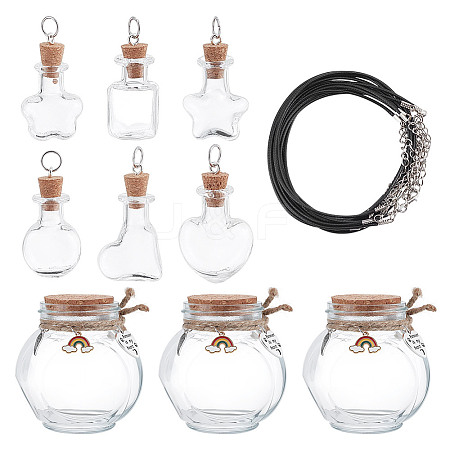 Transparent Glass Empty Bottles AJEW-NB00009-1