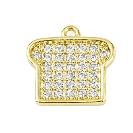 Brass Micro Pave Clear Cubic Zirconia Charms LS-KK-L238-18G-1