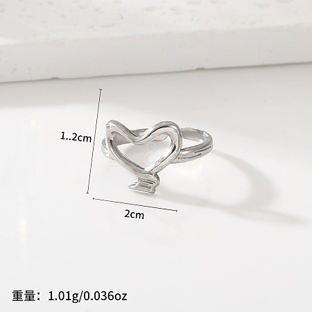Adjustable 201 Stainless Steel Cuff Open Rings WG1A63A-05-1