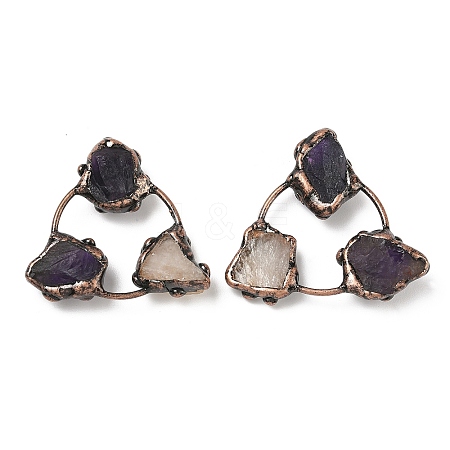 Natural Amethyst & Citrine Triangle Cabochons G-H332-04R-1