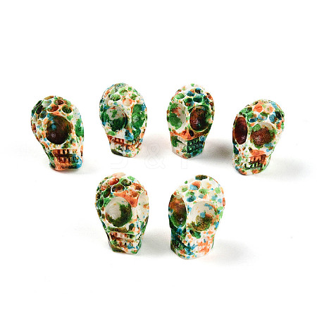 Spray Painted Resin Beads Strands RESI-N041-01C-1