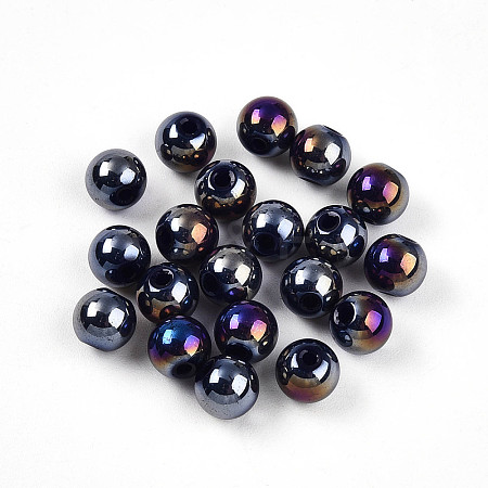 Electroplate Pearlized Glass Pearl Beads EGLA-T021-14A-02-1