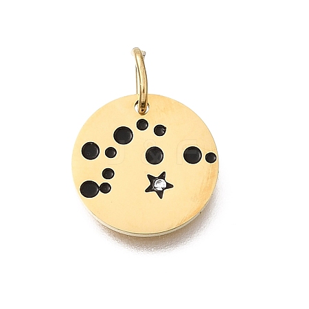 Twelve Constellations 304 Stainless Steel Enamel Pendants STAS-A148-01G-01-1