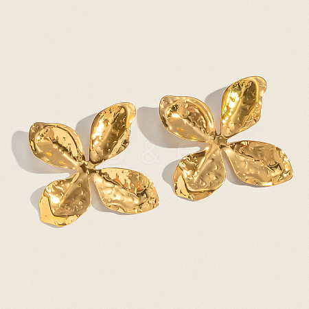 Exaggerated Flower 304 Stainless Steel Stud Earrings NC9069-1