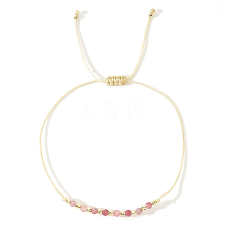 Bohemian Style Natural Rose Quartz Beads Braided Beads for Women Men OT8254-5-1