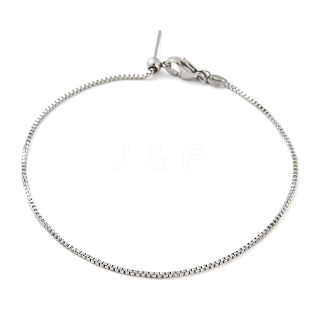 304 Stainless Steel Add a Bead Adjustable Box Chains Bracelets for Women BJEW-M307-01A-P-1